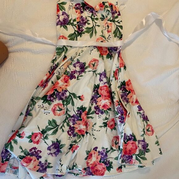 Grace Karin Vintage Halter Floral Print Sleeveless High Waist Ball Room dress - Picture 2 of 6